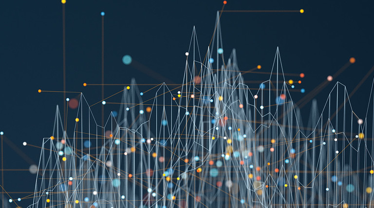 data visualization concept with graphed data points